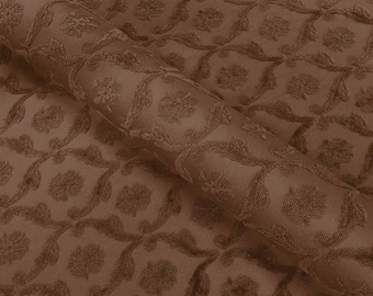 Tela de tapicería con estampado floral de cacao español de 51 pulgadas