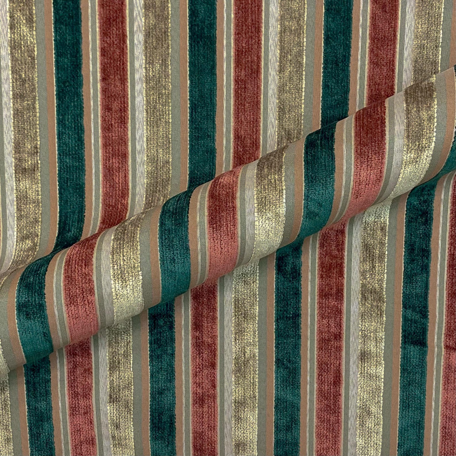 Traditional Christmas Striped Chenille Upholstery Fabric 56" - Etsy