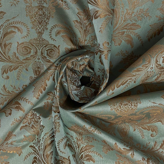 Foscari Robin Egg Blue Silk Damask Upholstery Fabric 54 - Etsy