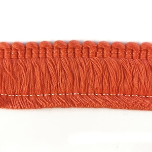 Neon Orange High Quality Decorative Brush Fringe Trim by the yard