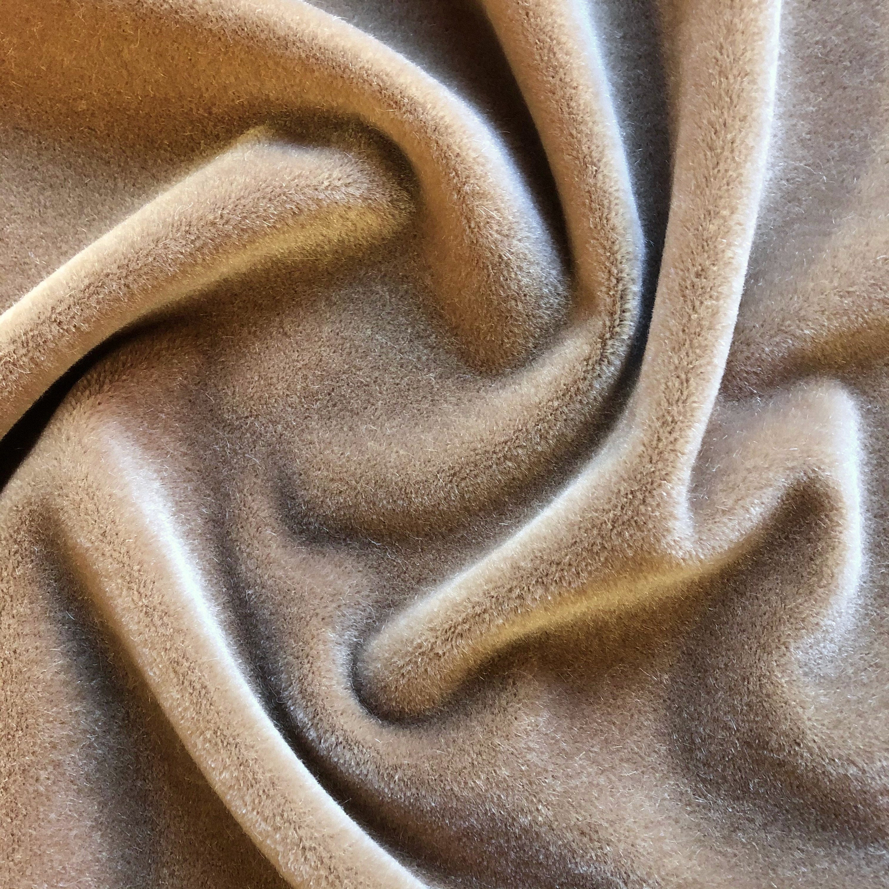 Modern Solid Mohair Upholstery Fabric 54 in Almond Etsy