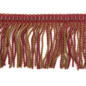 Pink/Antique Gold High Quality Decorative Bullion Fringe Trim by the yard