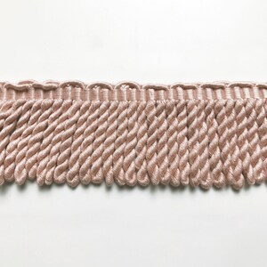 Millennial pink high quality decorative bullion fringe trim by the yard for upholstery pillows drapery crafts costumes home decor projects
