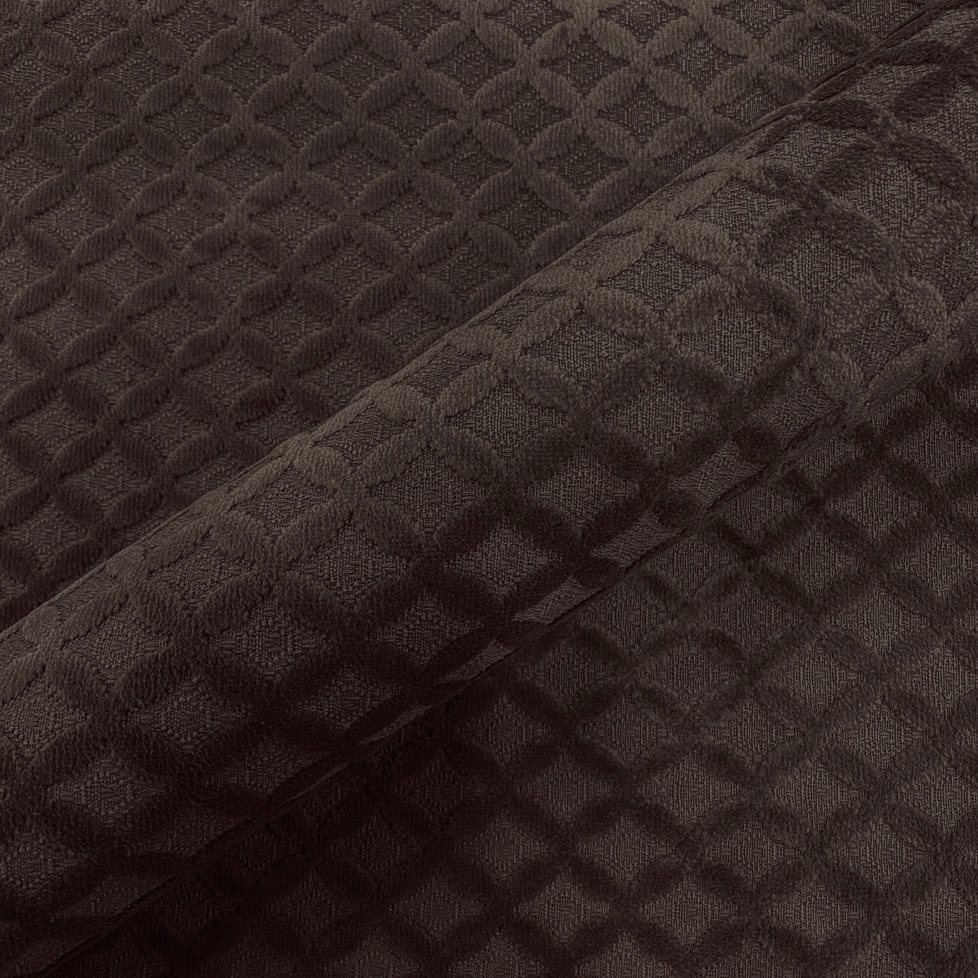 Upholstery Fabric Rich Textured Durable Brown Rustic Trellis Cut Velvet Upholstery Material Sofas Chairs Cushions and Home Decor 54 Inches