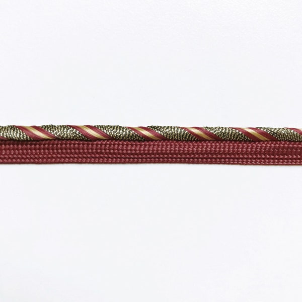 Gold and Maroon High Quality Decorative Lip Cord Trim by the yard