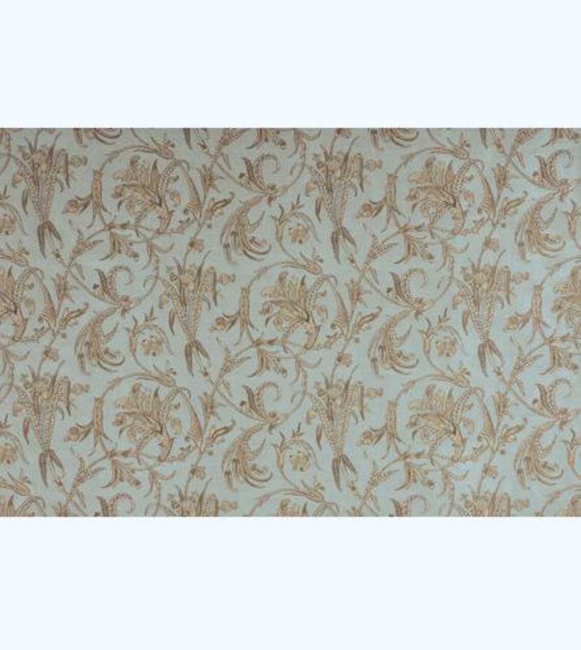 Antique French Light Blue Floral Upholstery Fabric 54 Etsy