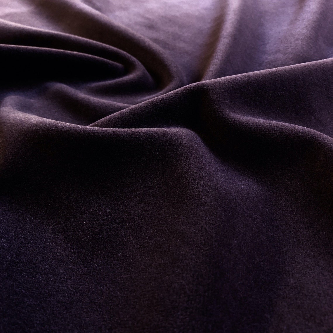 Modern Solid Mohair Upholstery Fabric 54 in Eggplant Etsy