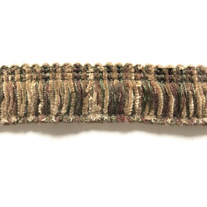 Brown and Green High Quality Decorative Brush Fringe Trim by the yard