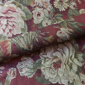 Upholstery Fabric for Sofas and Chairs Country Vintage Floral Tapestry Weave 54 Inch Wide Durable for Home Decor and DIY Upholstery Projects