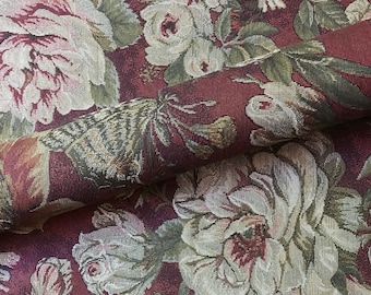 Upholstery Fabric for Sofas and Chairs Country Vintage Floral Tapestry Weave 54 Inch Wide Durable for Home Decor and DIY Upholstery Projects