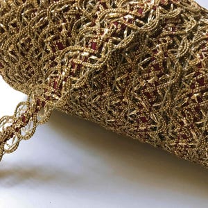 Gold and Red High Quality Decorative Lace Trim by the yard