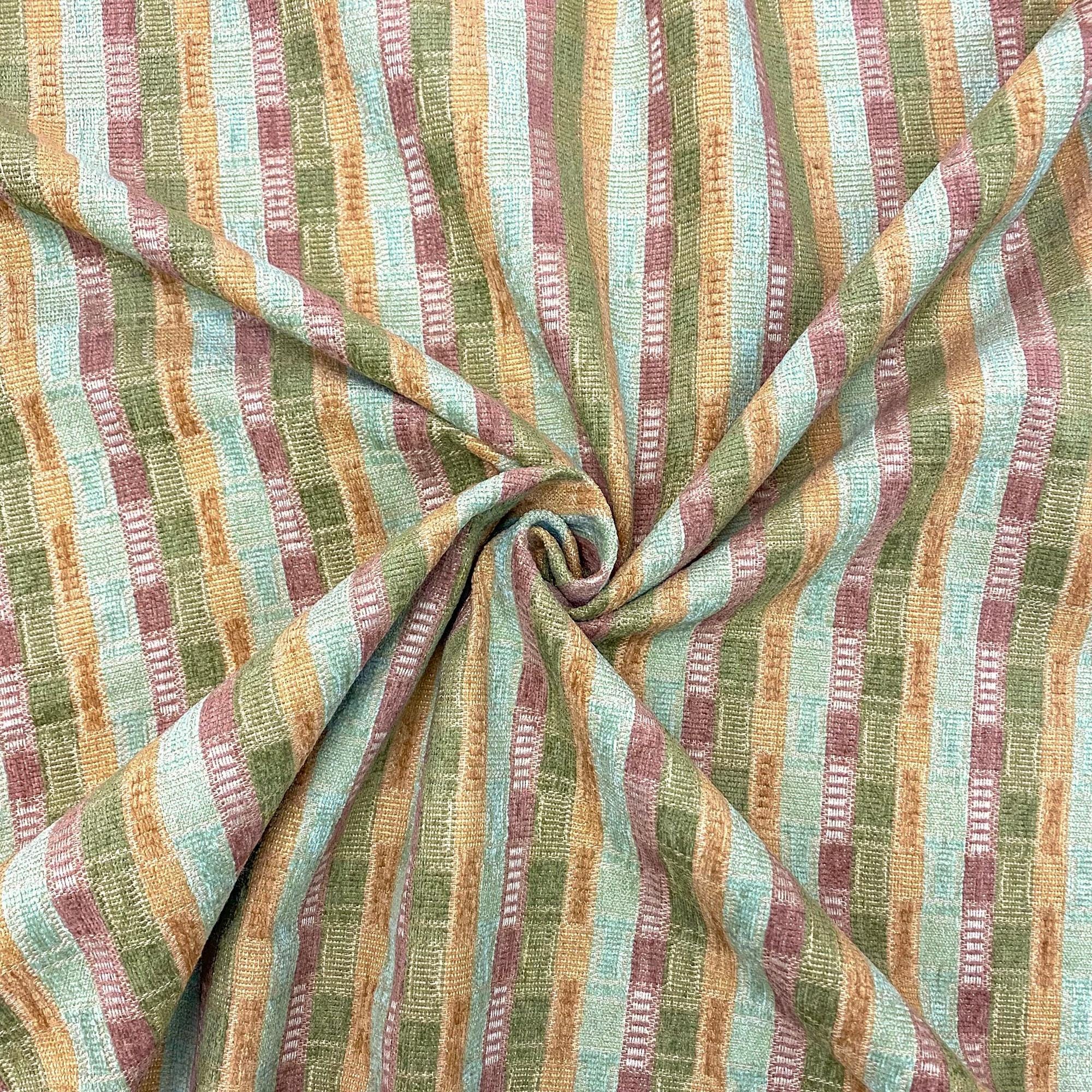 Cosmo Pastel Traditional Stripe Chenille Upholstery Fabric 54" - Etsy