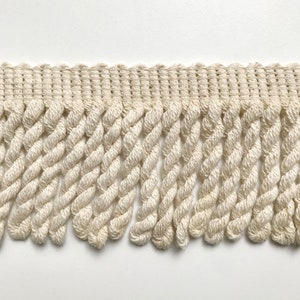 Ivory high quality decorative bullion fringe trim by the yard for upholstery pillows drapery crafts costumes and home decor projects elegant