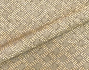 Isla Gold Tropical Trellis Upholstery Fabric 54"