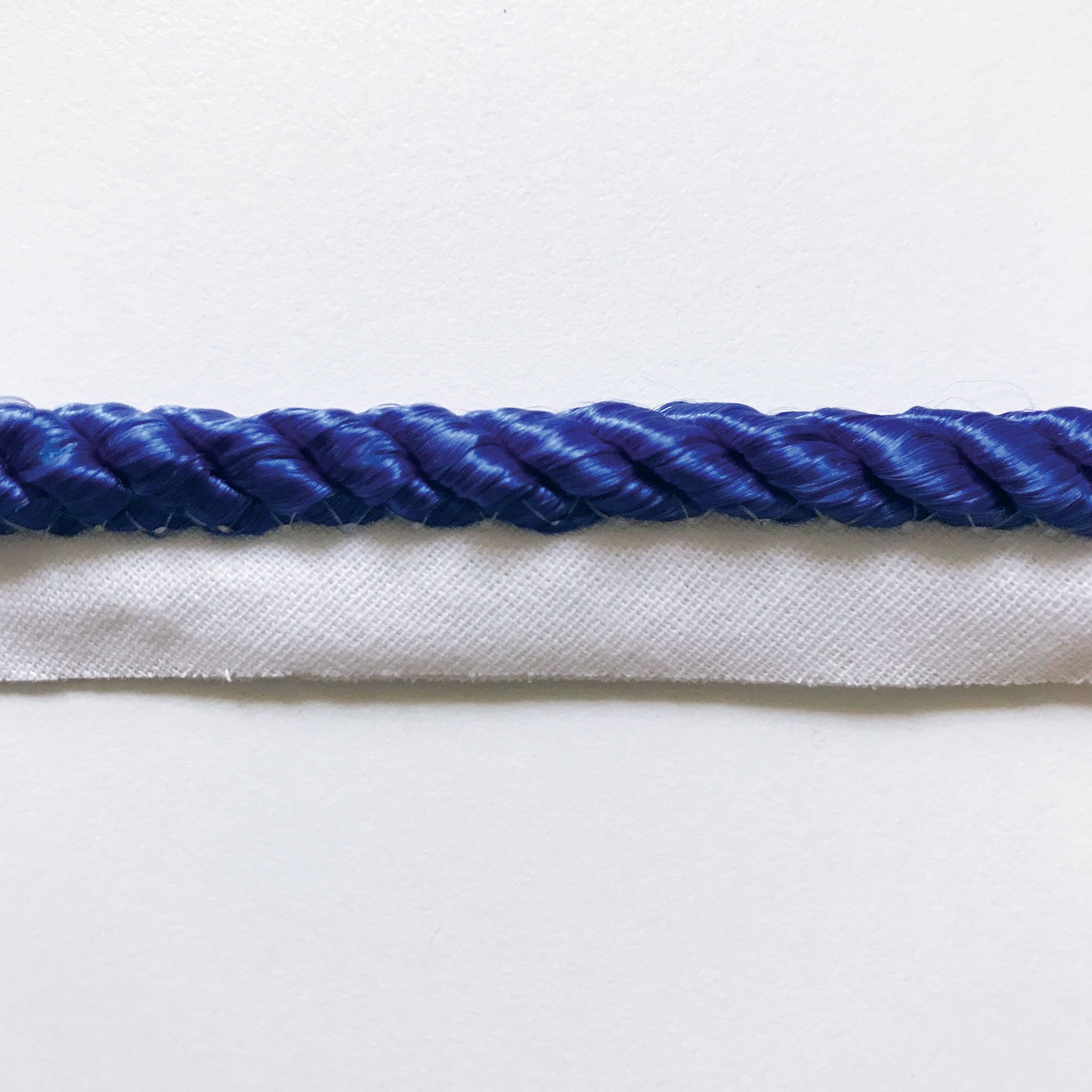 Navy Blue and Yellow Twisted Shiny Cord with Lip Trim BY THE YARD