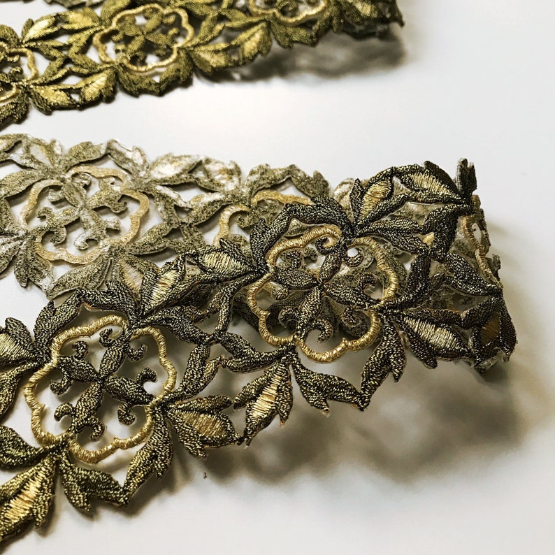 Green and Gold High Quality Decorative Border Trim by the yard