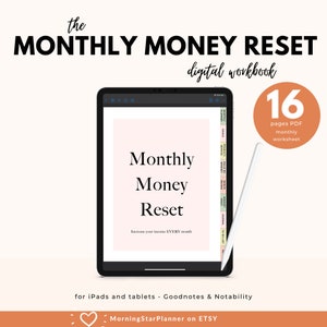 Monthly Money Reset, Money Planner, Money Mindset, Manifestation Journal, LOA planner, Digital Planner, Money Manifestation, Income Workbook