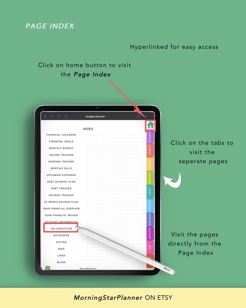 Digital Budget Planner Digital Finance Planner Ipad Planner Etsy Canada
