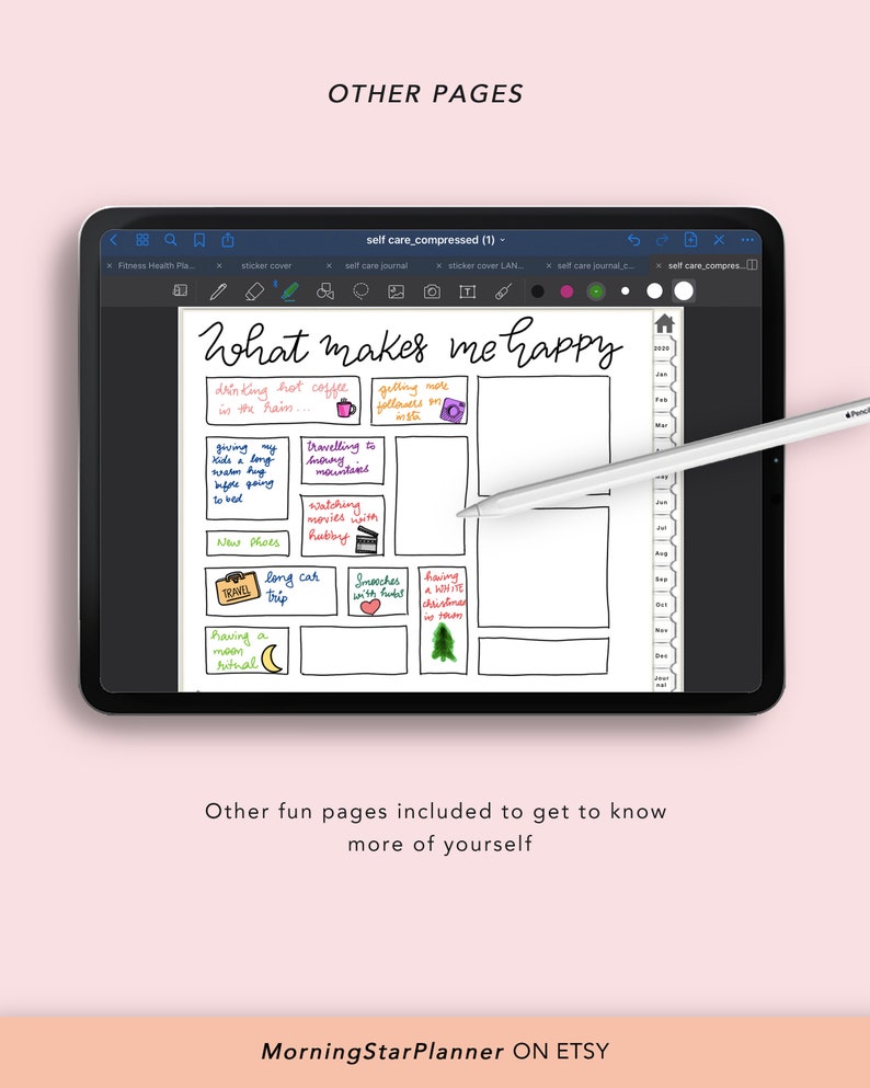 Bullet Journal Digital Planner Goodnotes iPad Weekly Etsy
