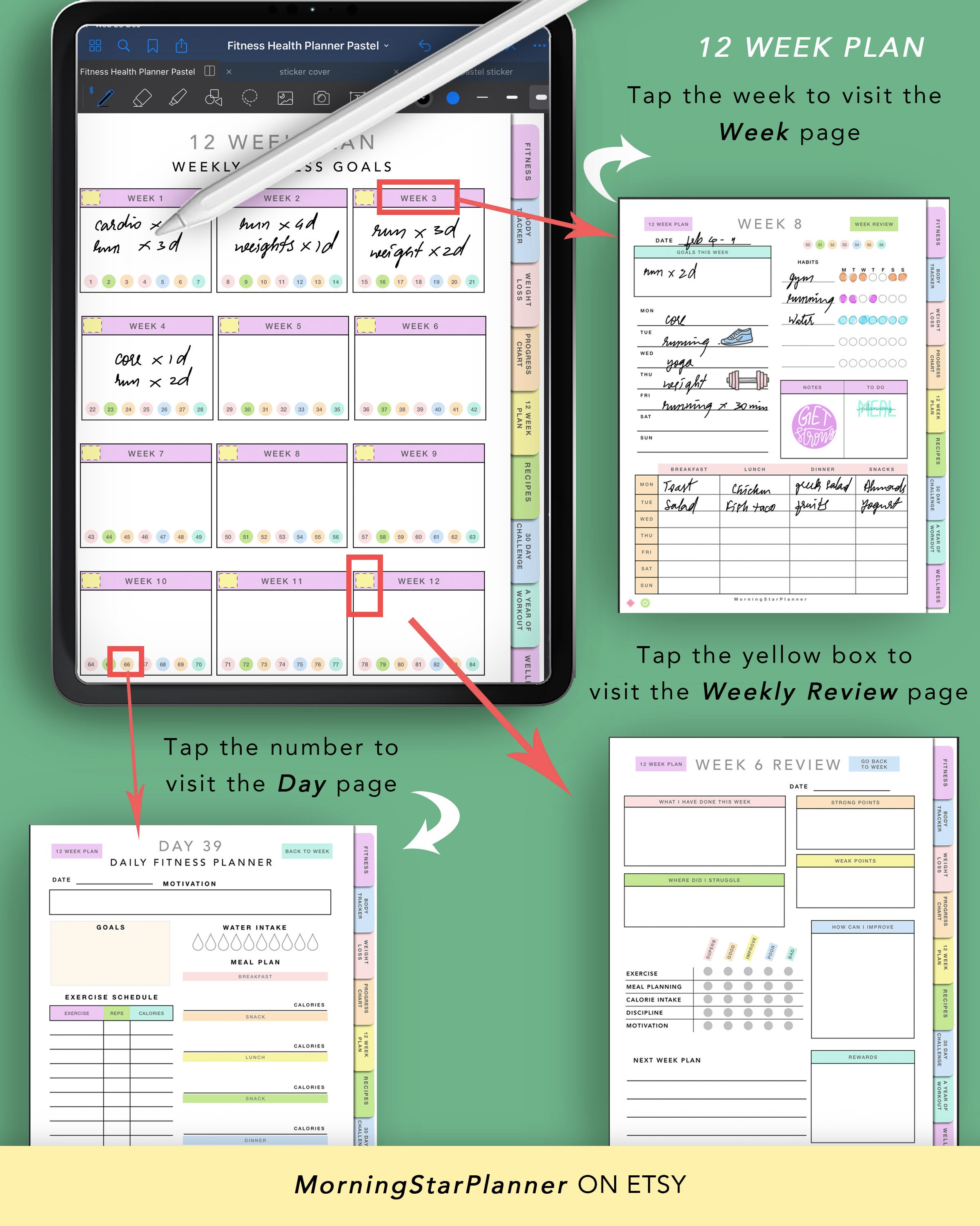 Digital Health Fitness Planner | Wellness Planner | Weight Loss | Body ...
