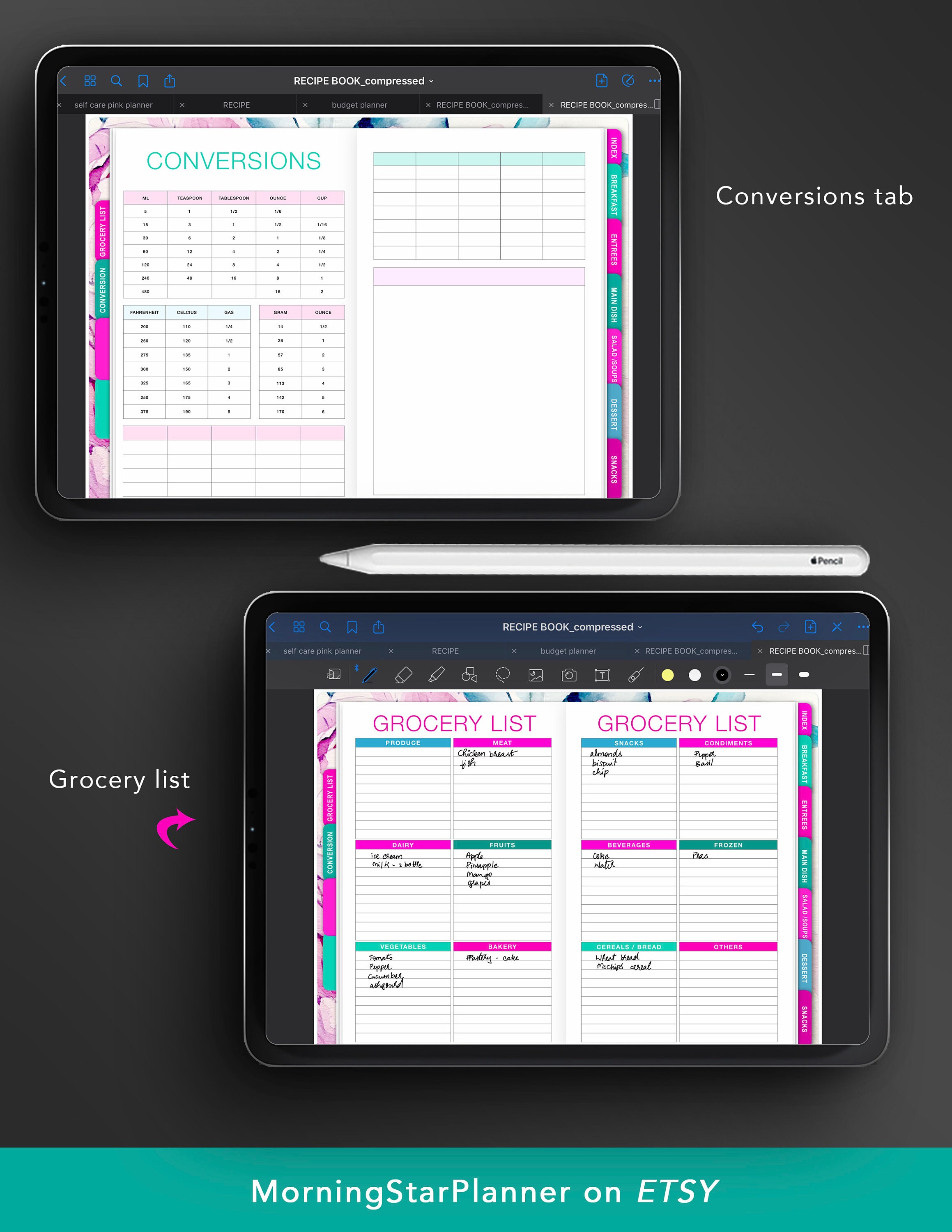 Buy Digital Recipe Book for Ipad & Tablet Hyperlinked Tabs Online in