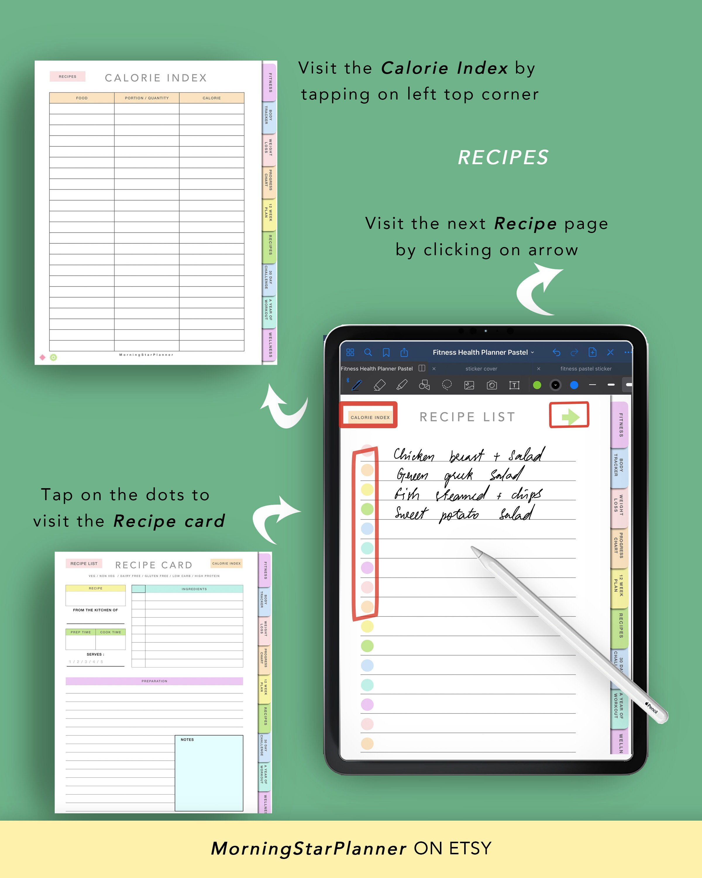 Digital Health Fitness Planner | Wellness Planner | Weight Loss | Body ...