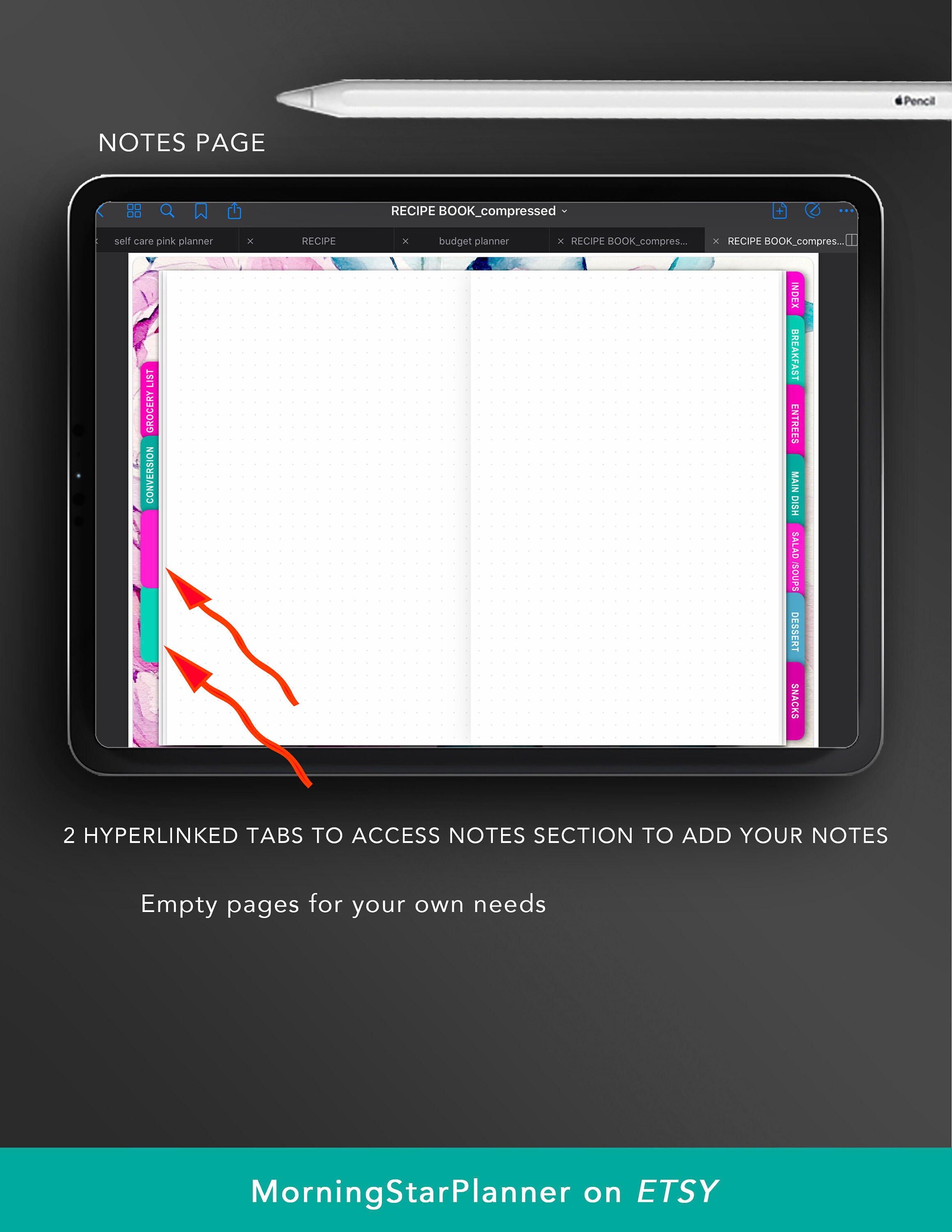 Buy Digital Recipe Book for Ipad & Tablet Hyperlinked Tabs Online in