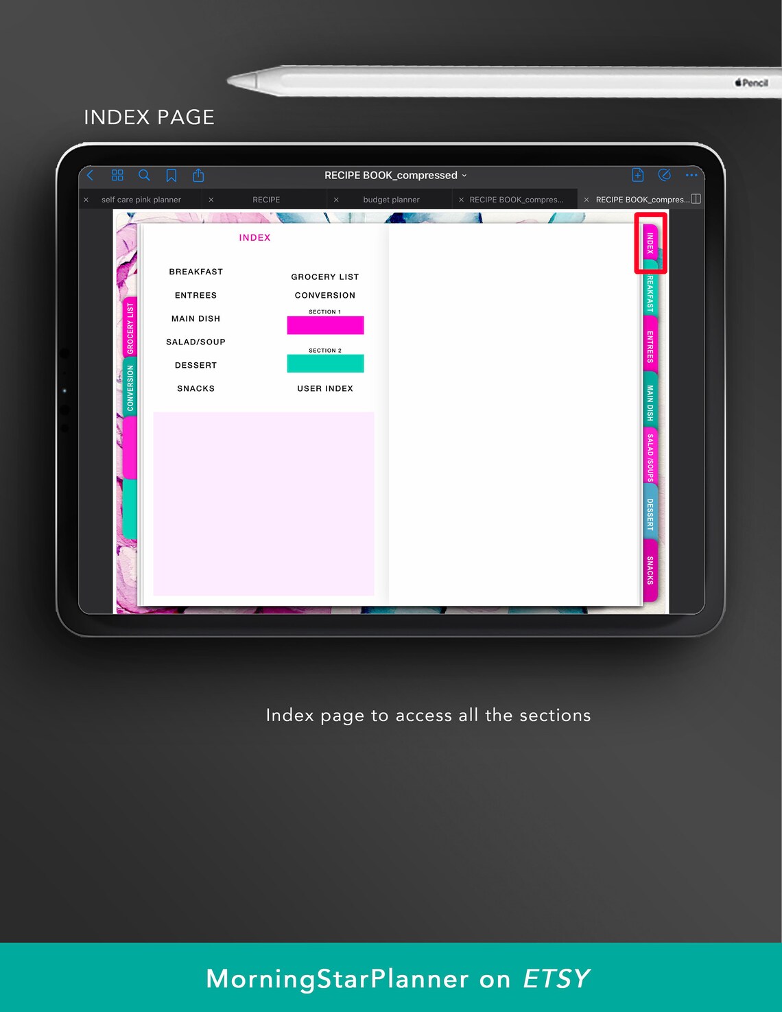 Buy Digital Recipe Book for Ipad & Tablet Hyperlinked Tabs Online in