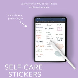 Buy Self Care Digital Stickers for Goodnotes - iPad & Tablet Planner ...