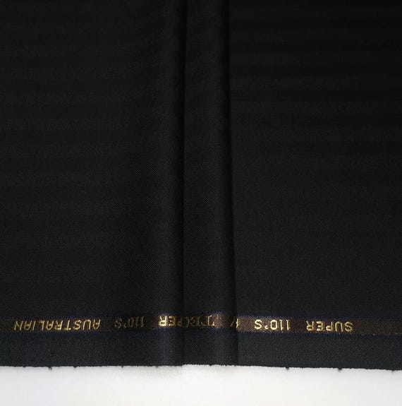 Herringbone Worsted cashmere wool fabric by the yard