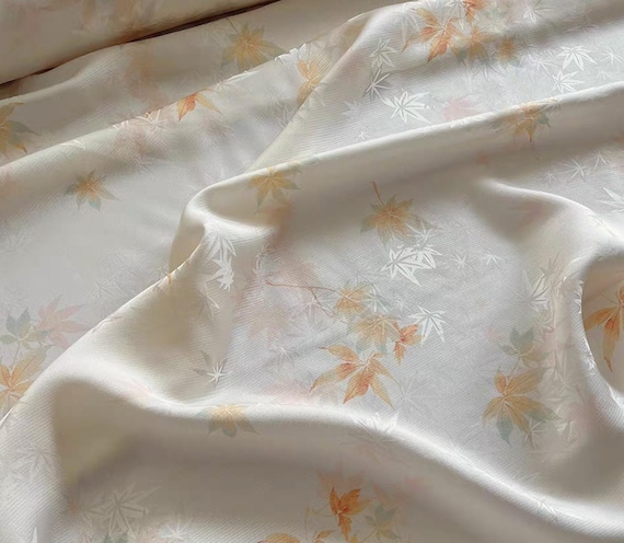 Maple Leaf silk fabric by the yard