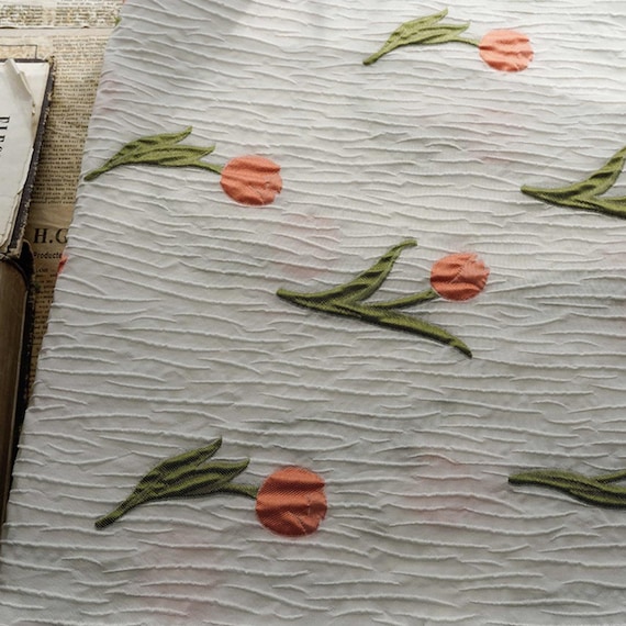 Tulip Jacquard brocade fabric by the yard