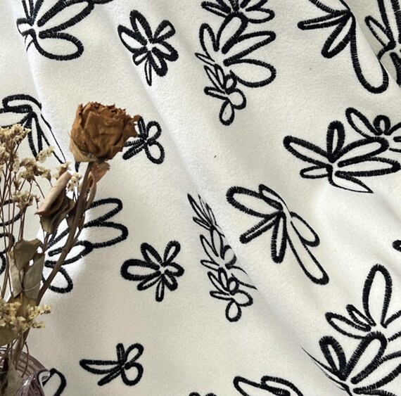 Flowers Embroidery fabric by the yard