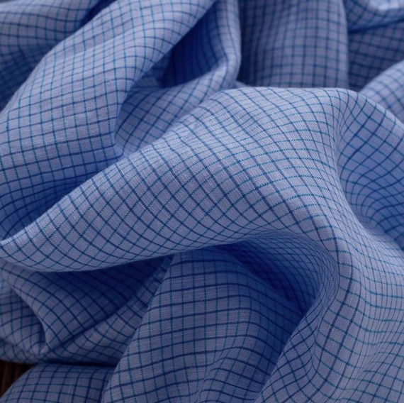 Plaid linen fabric by the yard