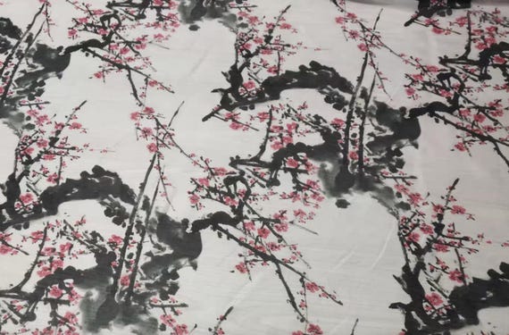 Print Silk linen fabric by the yard