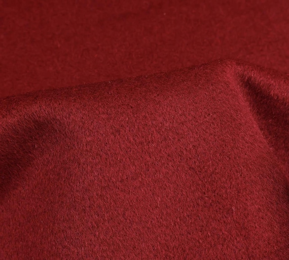 Red Silk Wool fabric by the yard