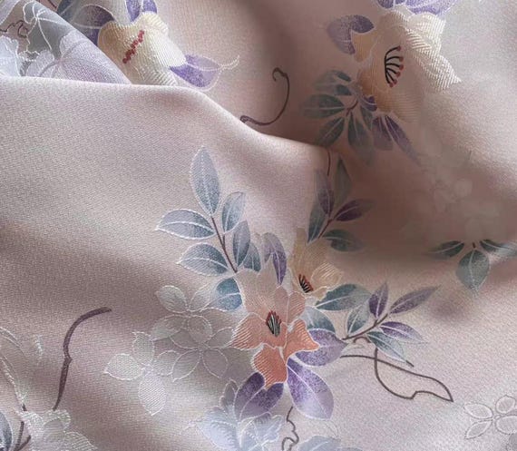 Jacquard print silk fabric by the yard