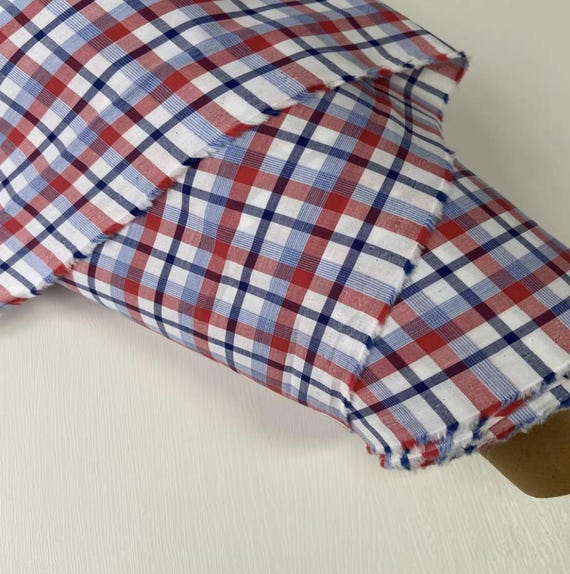 Plaid cotton fabric by the yard