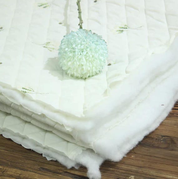Embroidery Padded cotton fabric by the yard