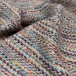 Colorful Tweed wool fabric by the yard