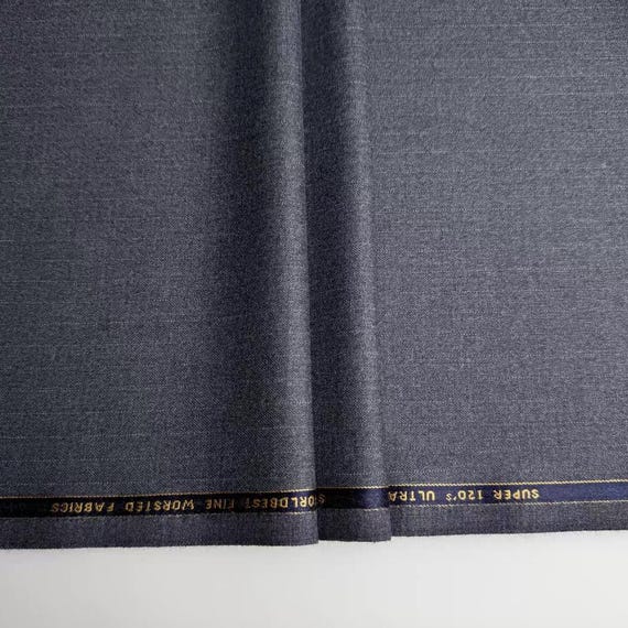 Striped Worsted wool fabric by the yard