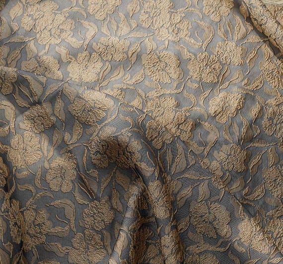 Jacquard brocade fabric by the yard