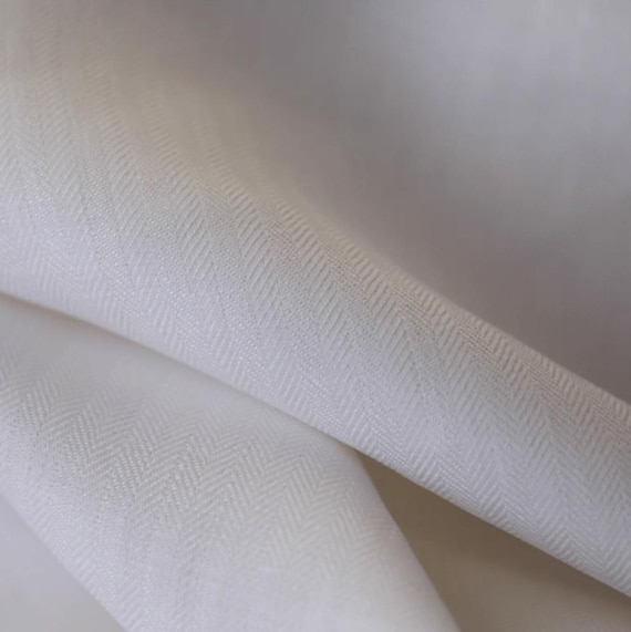 Herringbone linen fabric by the yard