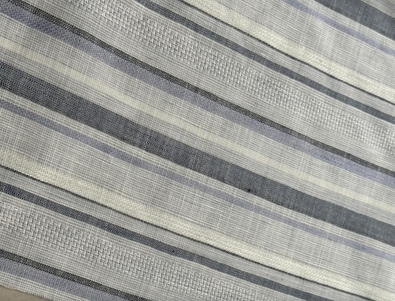 Jacquard striped linen fabric, Yarn dyed stripes linen fabric by the yard
