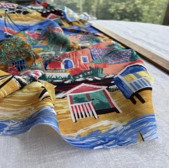 Print tencel linen fabric by the yard