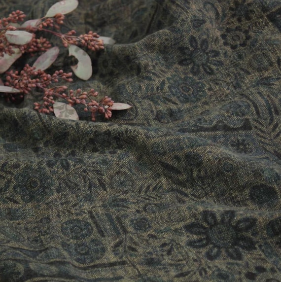 Print linen fabric by the yard