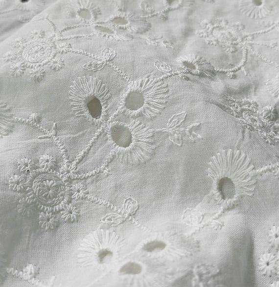 Embroidery cotton fabric By the yard