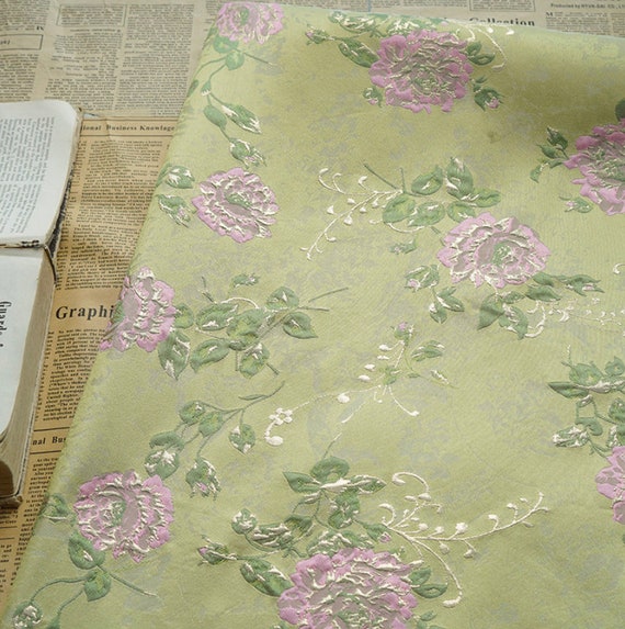 Jacquard brocade fabric by the yard