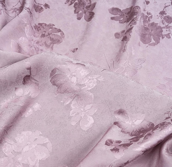 Jacquard floral viscose fabric by the yard