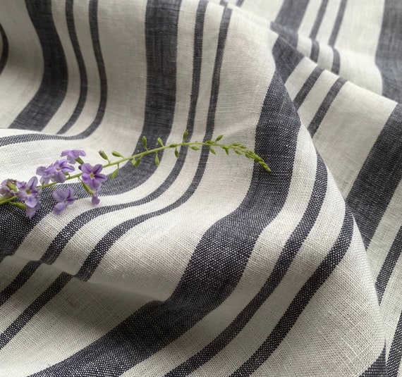 Striped Linen fabric by the yard